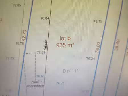 vente terrain à bâtir 935 m²