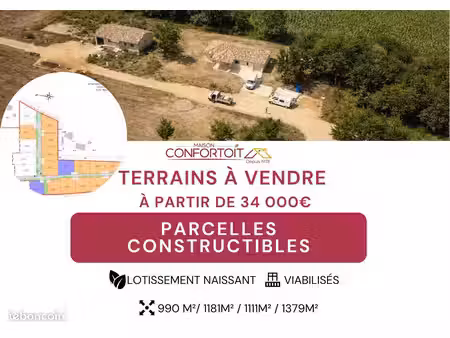 terrains viabilisés constructible à vendre - villeréal
