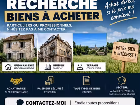 recherche maison à rénover / immeuble / terrain – achat direct