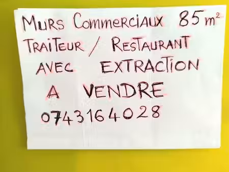 vends murs commerce traiteur restaurant