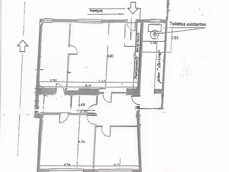 albi centre part. loue bureaux rdc 140m2