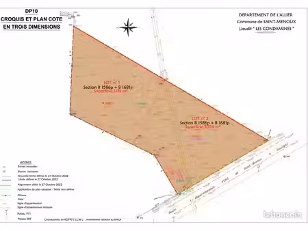 vente 2 terrains constructibles - lieudit les condamines à saint-menoux (03210) - 3 181 m²