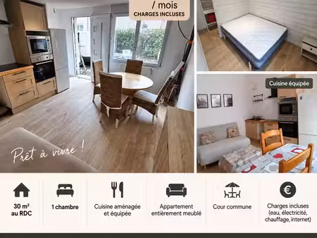 location à l'année d'un t2 meublé d'environ 30m²