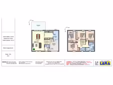 vente maison neuf 5 pièces 112m2 la jarne - 293000 € - surface privée