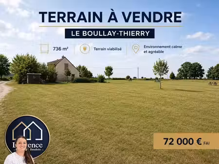 vente terrain à batir 736 m² à le boullay-thierry (28210)  72 000 €