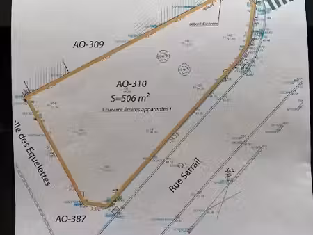 vente terrain à batir 506 m² à saint-just-en-chaussée (60130)  75 000 €