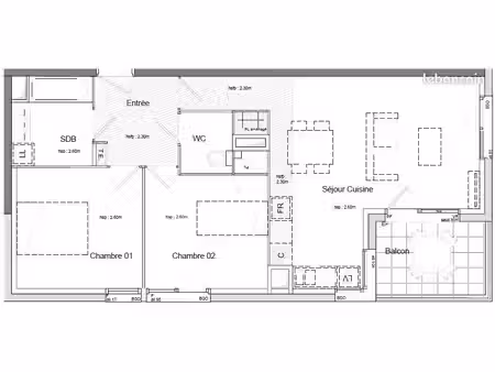 très beau 3 pièces avec garage double et balcon - immeuble récent