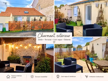 maison de plain-pied 55 m² – 2 chambres – cour & stationnement – tonnay-charente