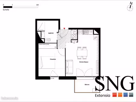 appartement 2 pièces 39 m²