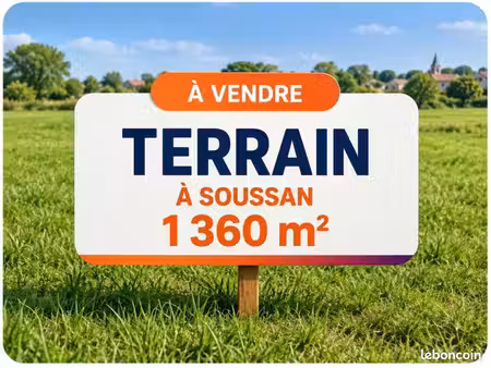 terrain 1 360 m² soussans