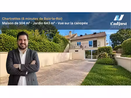 chartrettes. (8mn de bois-le-roi). maison familiale de 104 m² avec sous-sol aménagé. vue p
