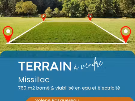 vente terrain à bâtir 760 m²