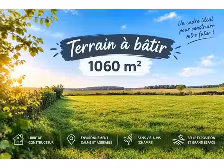 vente terrain à batir 1060 m² à busigny (59137)  28 400 €