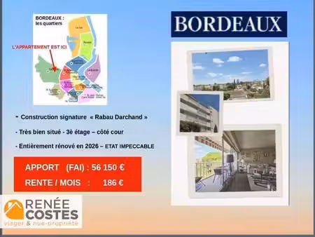 viager occupé - f71 ans - bordeaux (33200)