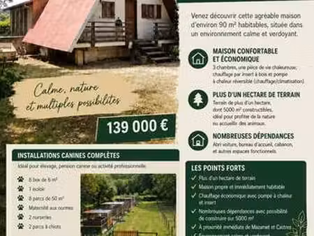 vente maison à pont-de-larn (81660) : à vendre / 90m² pont-de-larn