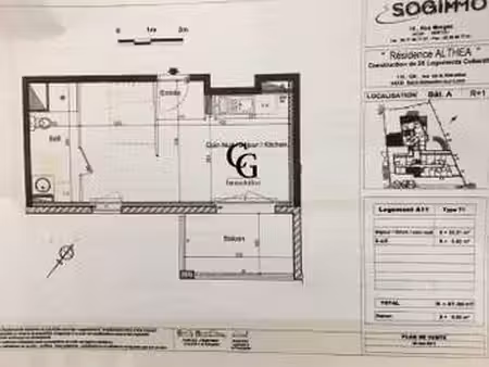 location appartement t1 à saint-sébastien-sur-loire baugerie (44230) : à louer t1 / 27m² s