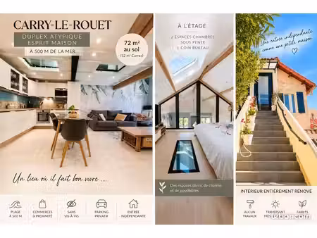 duplex esprit maison – 72 m² au sol – mer à 500 m