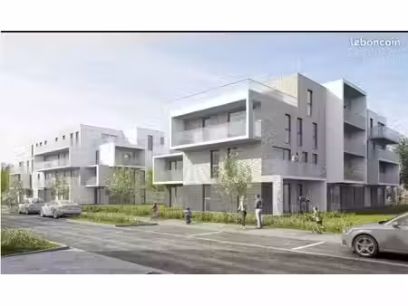 lesquin : appartement t3 lumineux 62 m² + terrasse 11 m² (dpe a) + 2 garages –