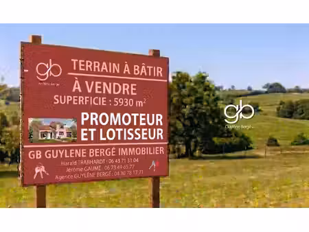 terrain à bâtir 5 930 m2 à alignan-du-vent foncier pour pr