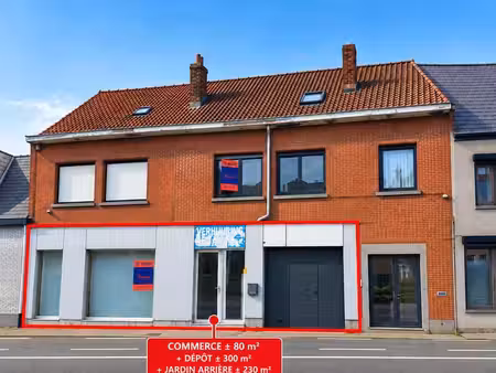 eppegem – commerce + dépôt ±300 m² et jardin