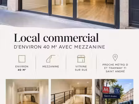 local commercial avec vitrine sur rue
