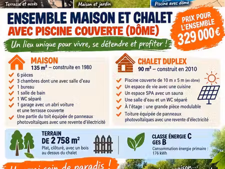 villa t5 135m2 plus un chalet 90m2
