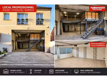 à louer – entrepôt industriel 242 m² avec bureau et mezzanine