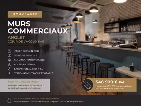 vente commerce anglet 64600 152m²