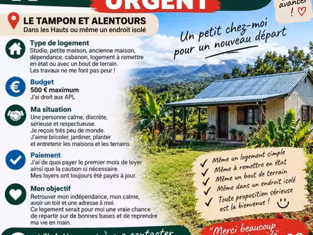 cherche logement urgent