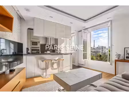 **mozart/ranelagh**luxueux 2 pièces meublé**étage élevé**superbe vue tour eiffel**lumineux