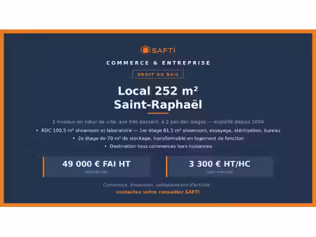 droit au bail 252 m² en cœur de saint-raphaël