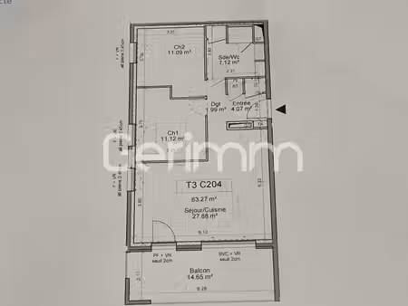 achat appartement 3 pièces 63m² le touvet 38660