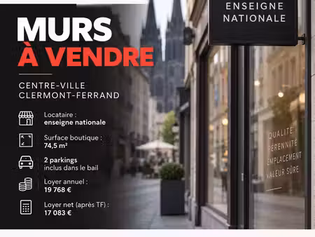 murs commerciaux emplacement no1 loués à une enseigne nation