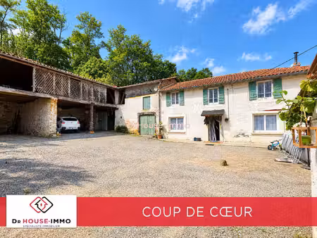 lannemezan. ferme traditionnelle de 110m² habitables avec dépendances sur 1 ha de terrain