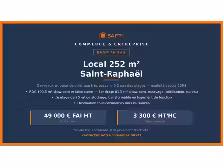 vente commerce 252 m² saint-raphaël (83700)