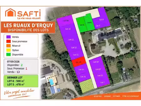terrains viabilisés libres à erquy lot 5