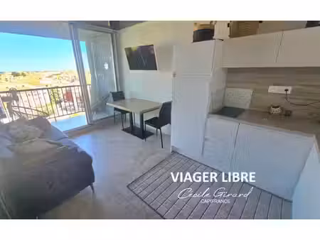 viager libre – cap d’agde (34)– t2  balcon avec vue dégagée jusqu’au port et la mer