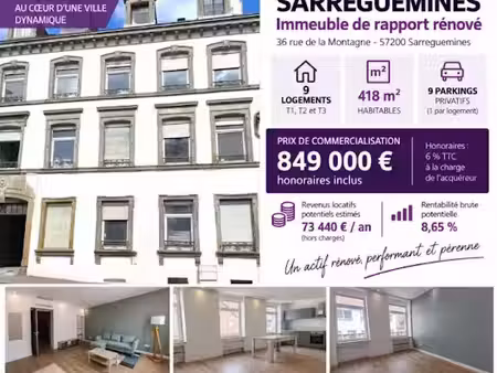 vente locaux professionnels 418 m² à sarreguemines (57200)  849 000 €