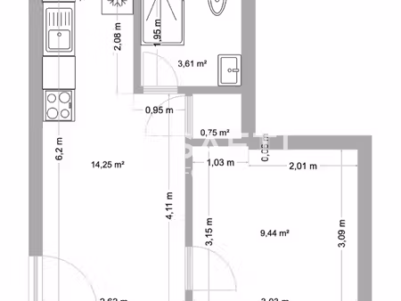 saint-gelais – t2 entièrement rénové – 29 m² – parking
