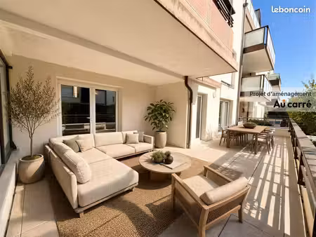 appartement t2 bis 68 m² chassieu centre - terrasse 36 m² - rdc  ascenseur  garage en opti