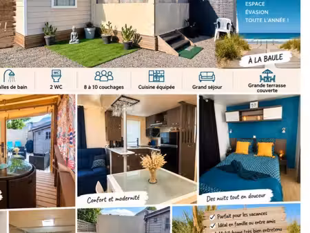 la baule – mobil-home tout confort 3 chambres – 2 sdb – terrasse