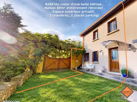 rare maison 75m² sans travaux à prévoir terrain privatif  2 places de parking