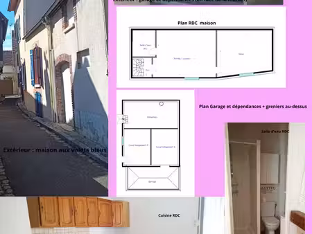 maison de ville (60m2) et son garage et dépendances