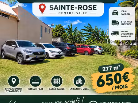 ◊ terrain à louer 287m – parking/stockage - sainte-rose - 650/mois