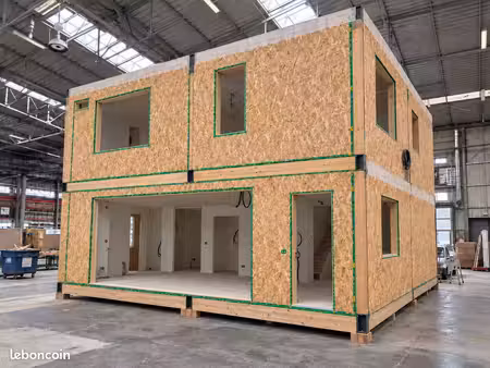 maison t4 préfabriqué ossature bois 96m2 modulaire à finir
