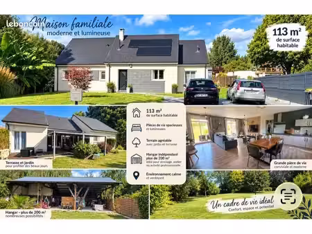 maison 4 chambres ossature bois avec hangar