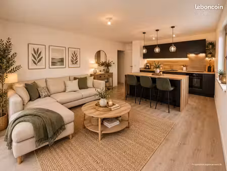 appartement 3 pièces  60m2 + balcon  étage 4