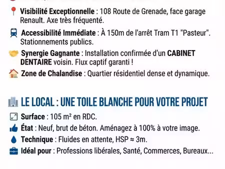 ? local professionnel neuf 106 m² – blagnac centre / tram t1