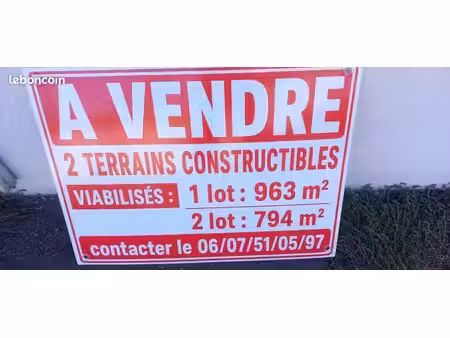 particulier vends parcelles viabilisées