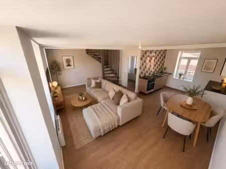 à louer - roncq - duplex 3 chambres + 1 bureau - libre de suite